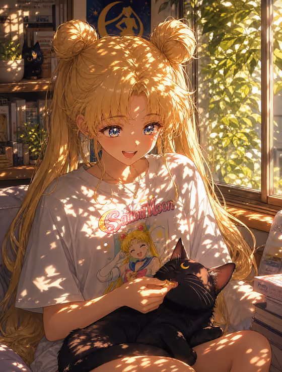 Golden Hour Anime Portrait