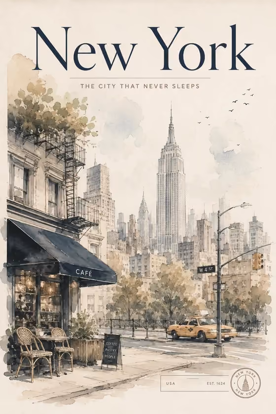 Watercolor Travel Poster