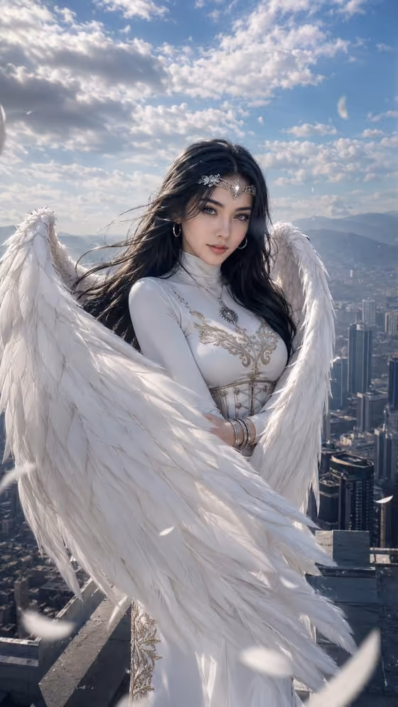 Rooftop Angel Portrait
