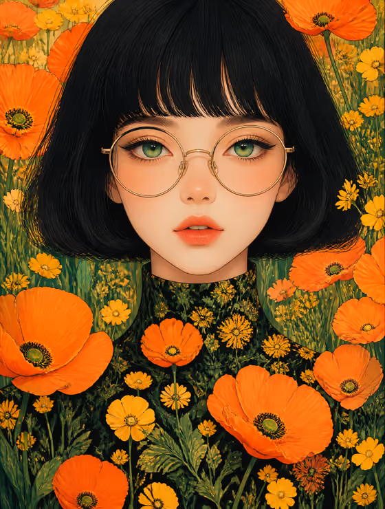 Poppy Field Portrait