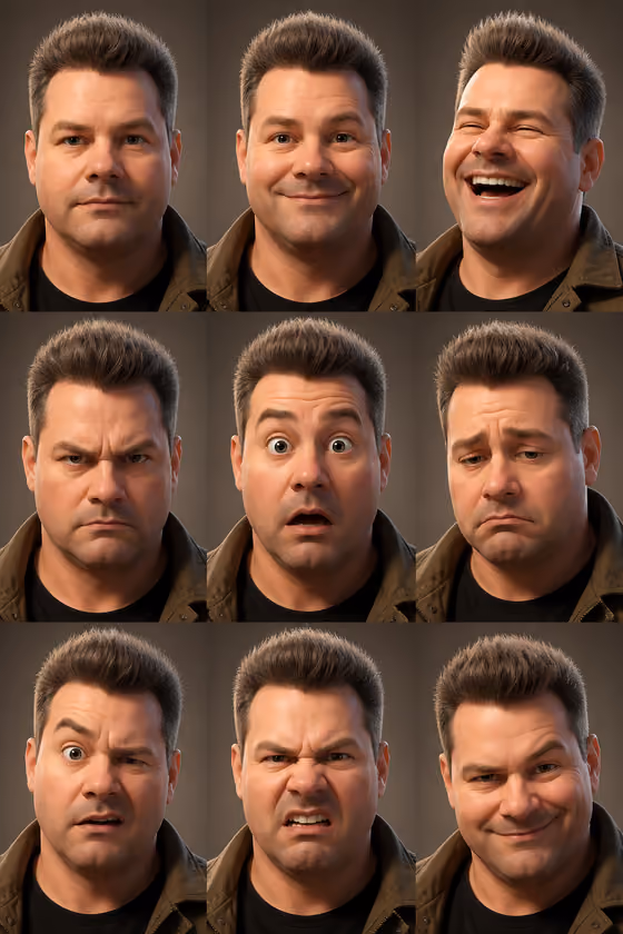 3D Character Expression Sheet