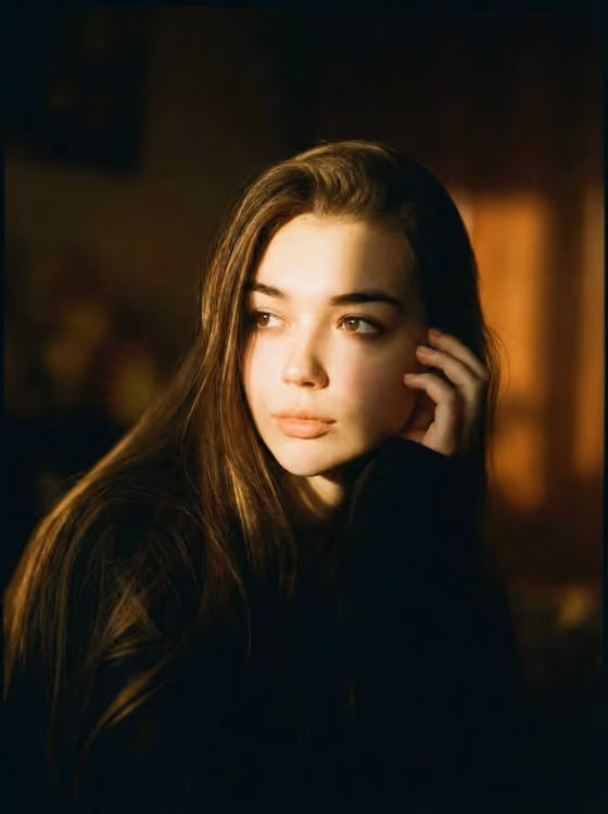 Golden Cinematic Portrait template result