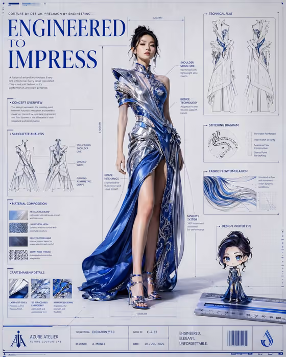 Couture Blueprint Poster