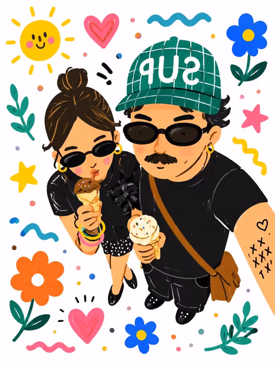 Doodle Couple Selfie