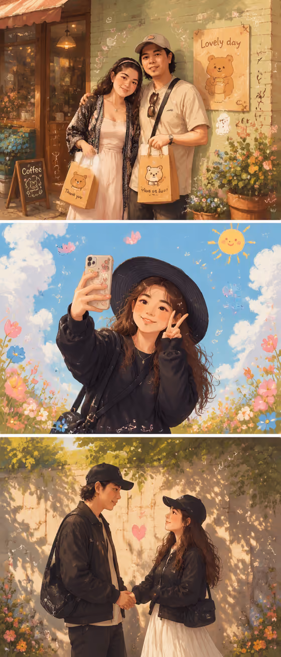 Whimsical Korean Scene Variations