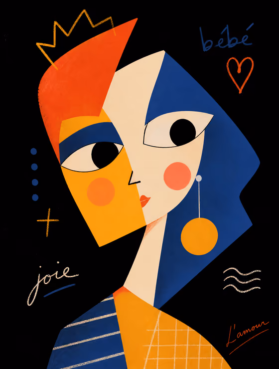 Kawaii Cubist Portrait