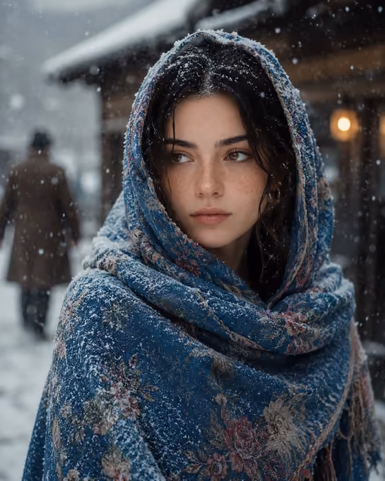 Snowy Shawl Portrait