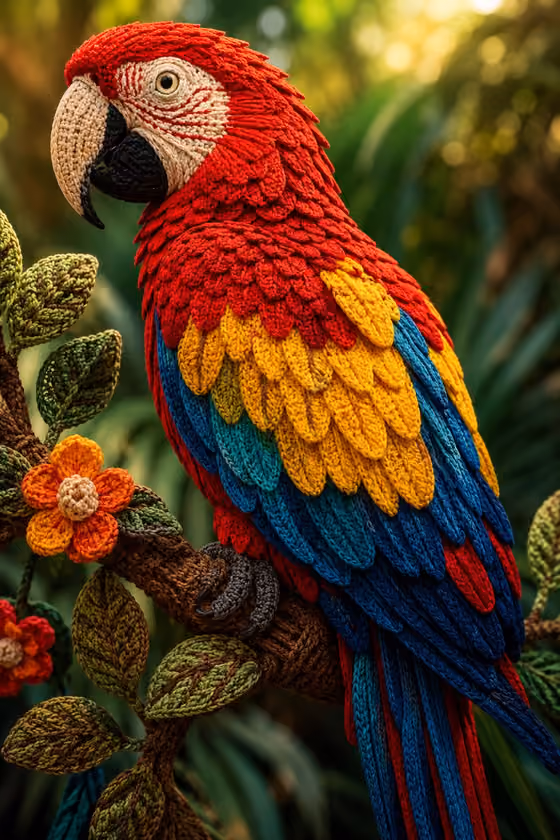 Knitted Bird Portrait