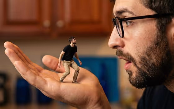 Giant and Miniature Encounter