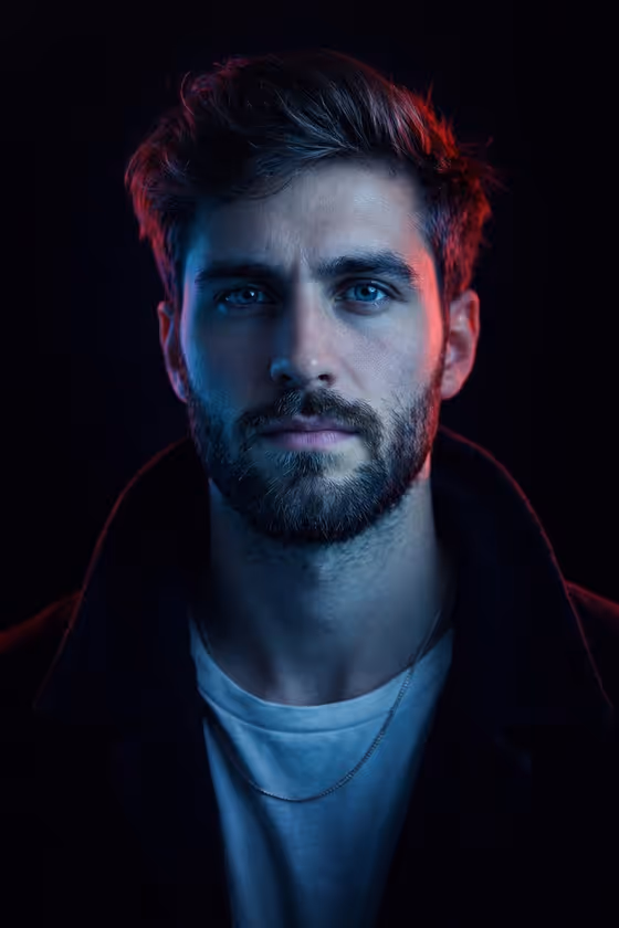 Neon Split Portrait