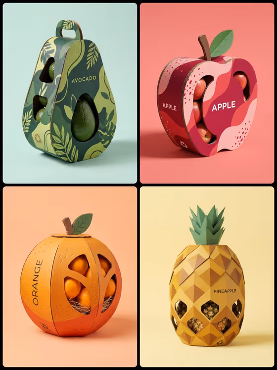 Fruit-Shaped Cardboard Packaging