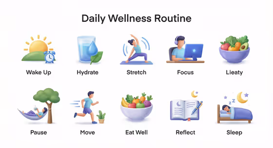 Routine Step Icon Set template result