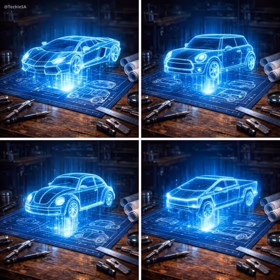 Holographic Car Blueprint