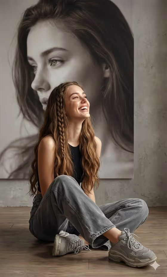 Laughing Art Portrait template result