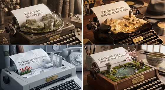 Literary Curator & Typewriter template result