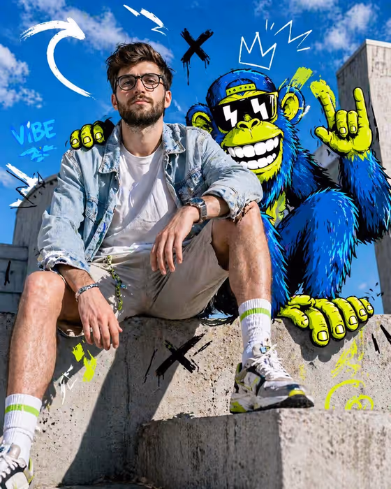 Full-Body Fashion Editorial Shot Of A Confident