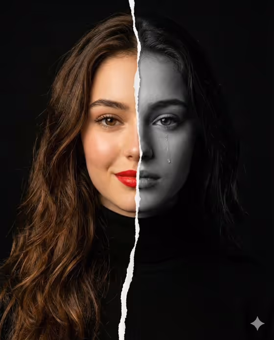 Torn Emotion Portrait template result