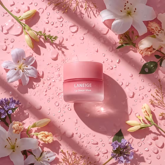 Dewy Floral Skincare Flat Lay template result