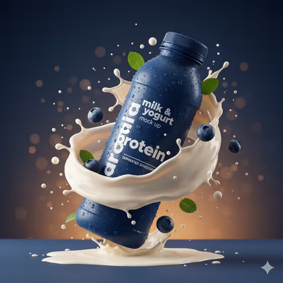 Protein Bottle Splash Shot