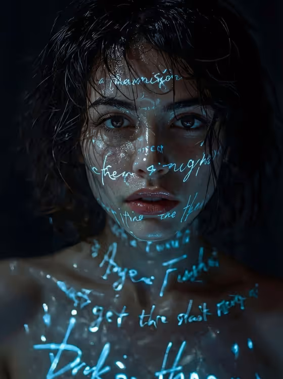 Neon Poetry Portrait