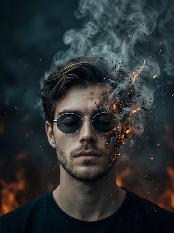 Ember Dissolve Portrait template result