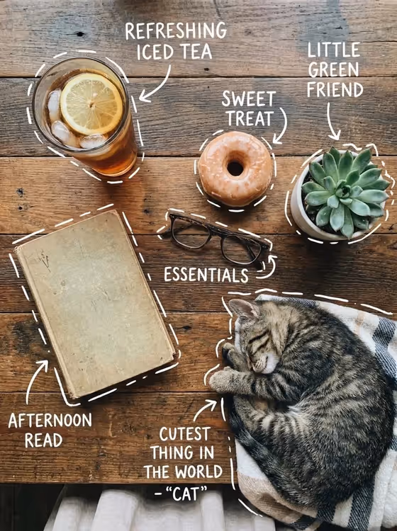 Cozy Annotated Flat Lay template result
