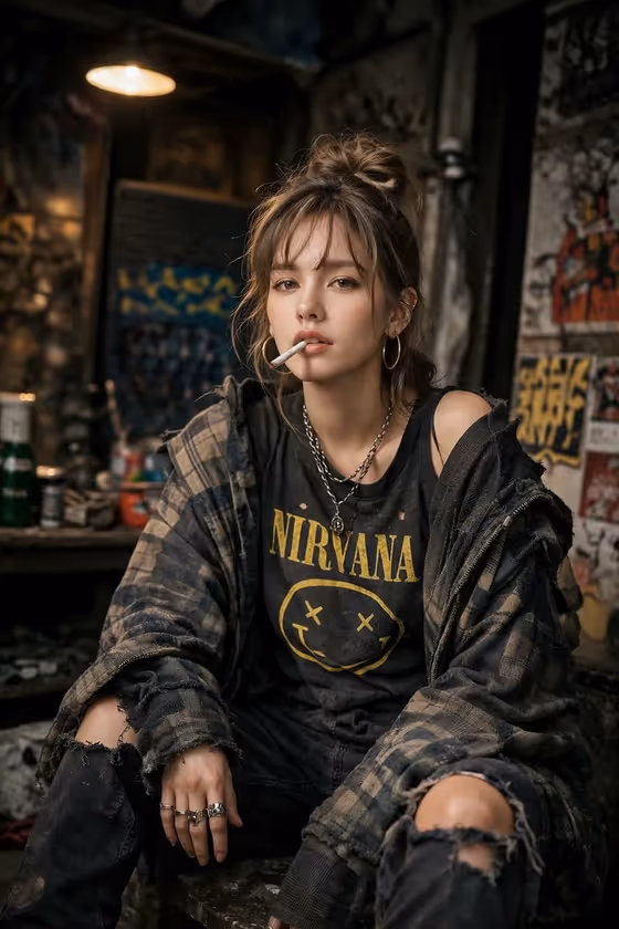 Grunge Defiance Portrait