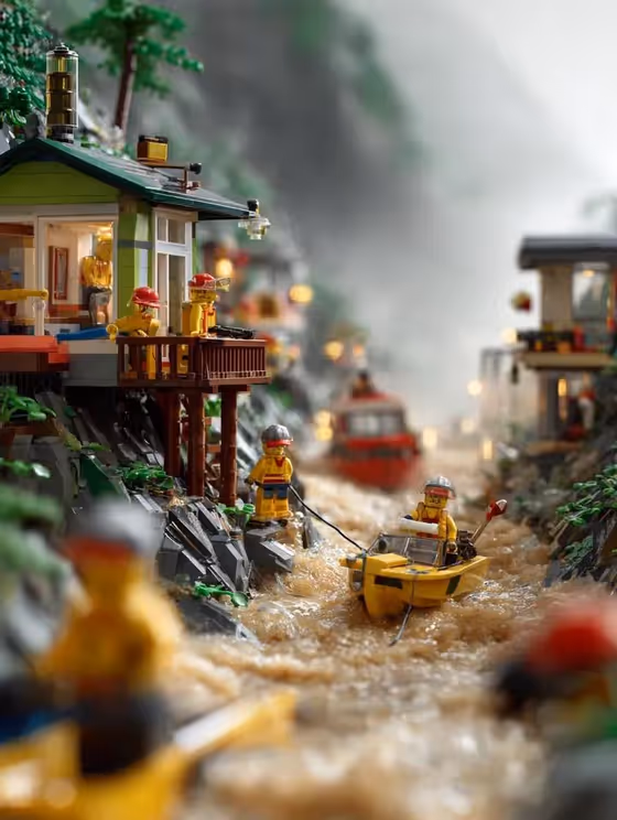 LEGO Mountain Flood Rescue