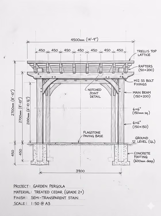 Pergola Sketch To Build