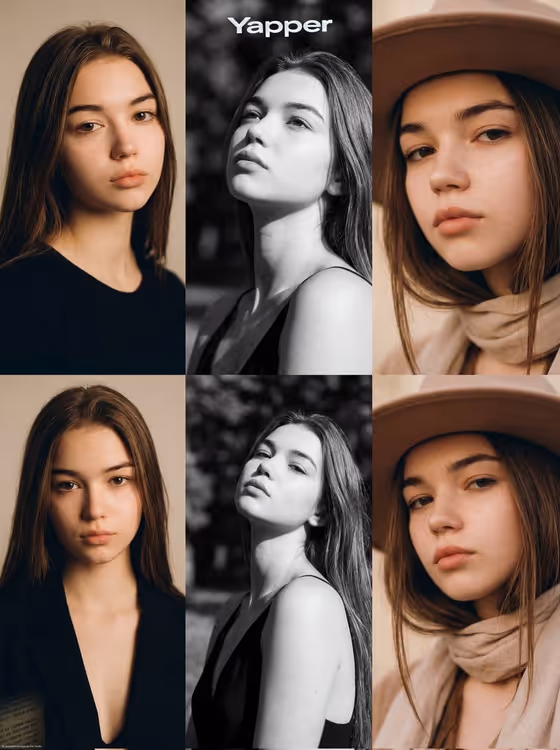 Three Panel Editorial Portrait