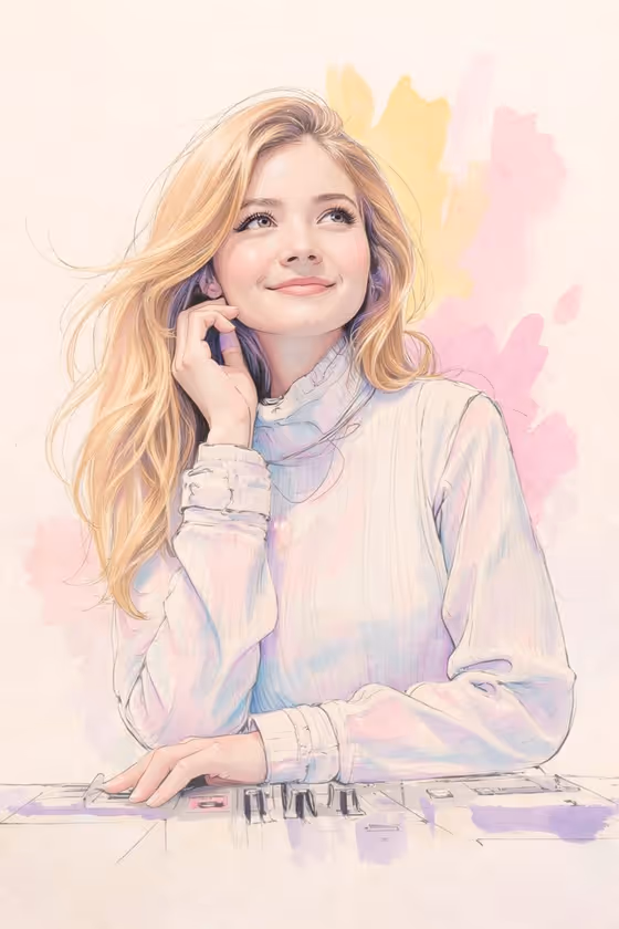 Pastel Watercolor Muse