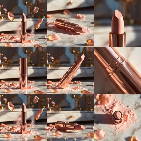 Elegant Rose-Gold Lipstick Standing template result