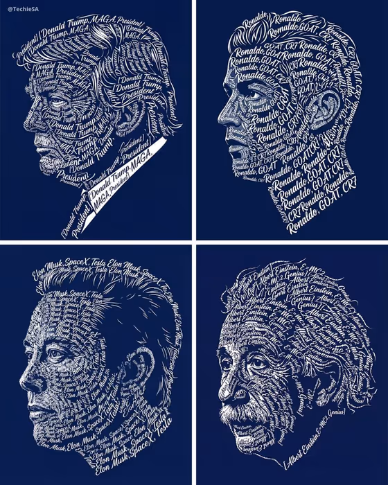 Calligraphy Profile Portrait template result