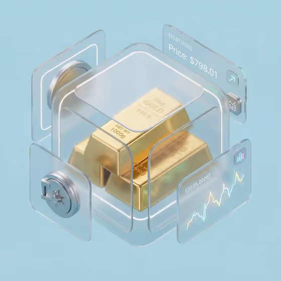 Glass Gold Market Dashboard template result