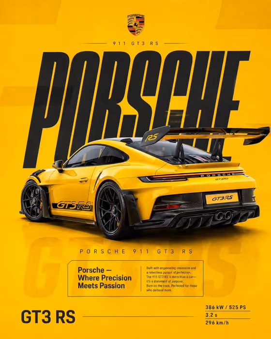 Yellow Racing Poster