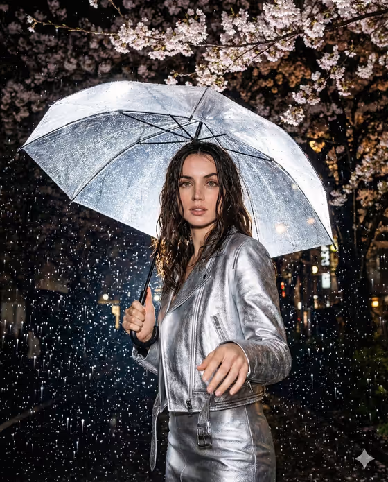 Flash Rain Fashion Portrait