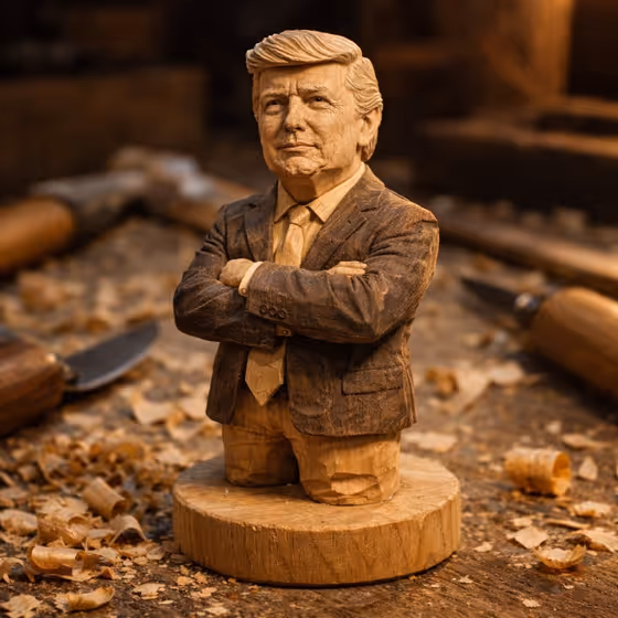 Hand-Carved Wooden Figure
