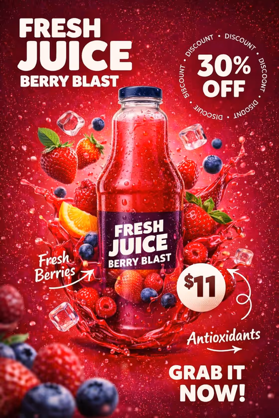 Fresh Juice Offer Poster template result