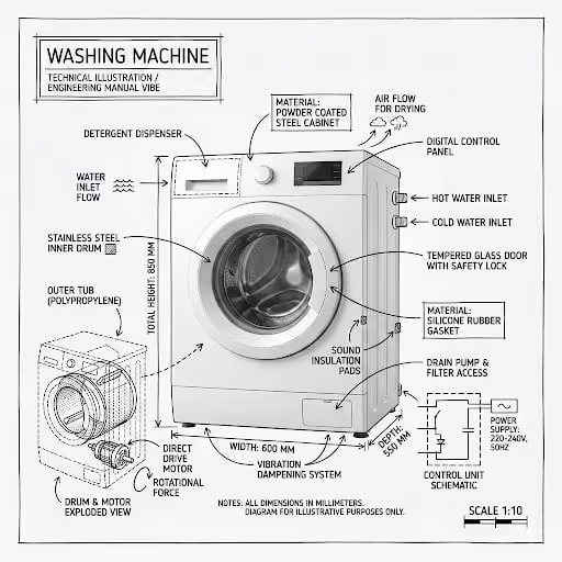 Washer Technical Blueprint
