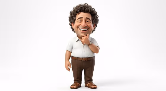 Cheerful 3D Caricature template result