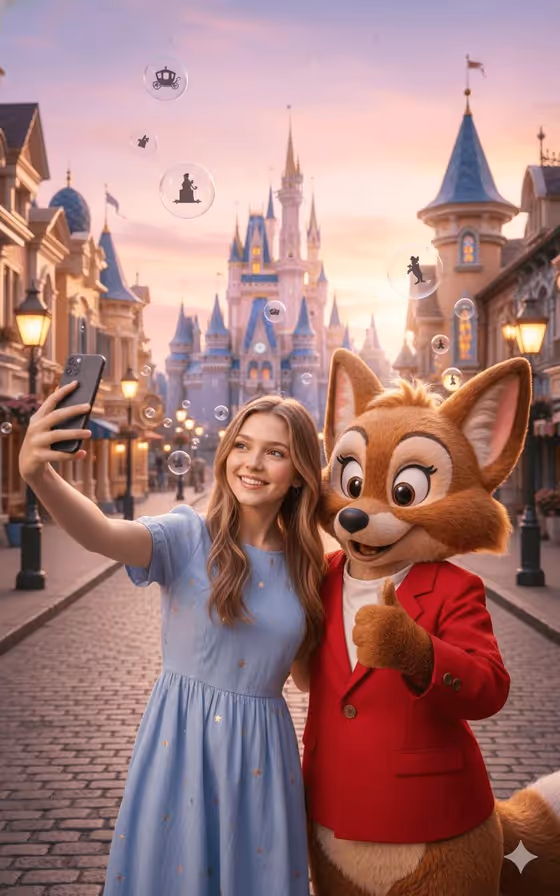 Fairytale Selfie With Fox Mascot