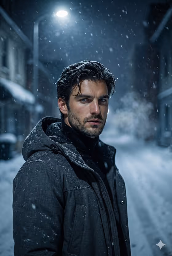 Snowy Night Portrait