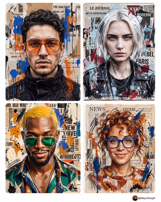 Torn Print Portrait