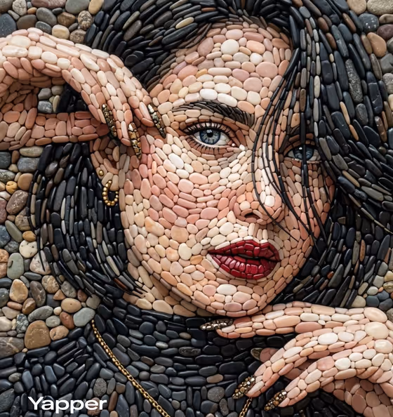 Pebble Mosaic Portrait