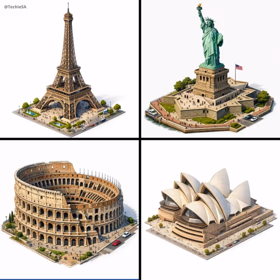 Isometric Landmark Model template result