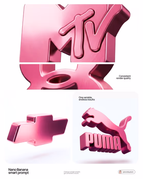 3D Pink Metallic Logo template result