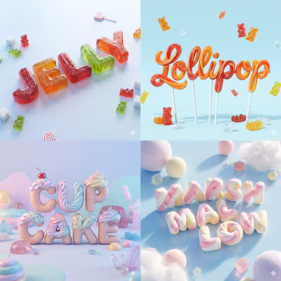 Candy Word Sculpture template result