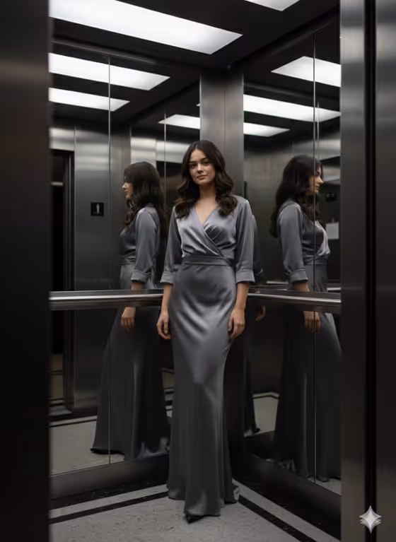 Luxury Elevator Gown Portrait