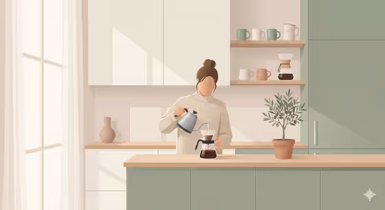 Scandinavian-Style Minimal Illustration Of
