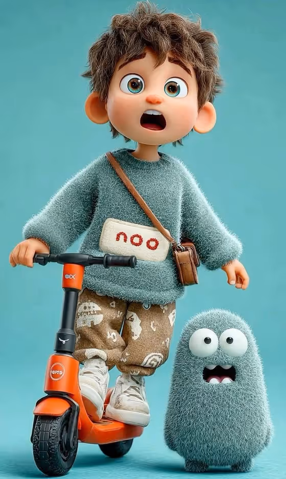 3d Pixar-Style Animated Child Character, Cute Young Boy